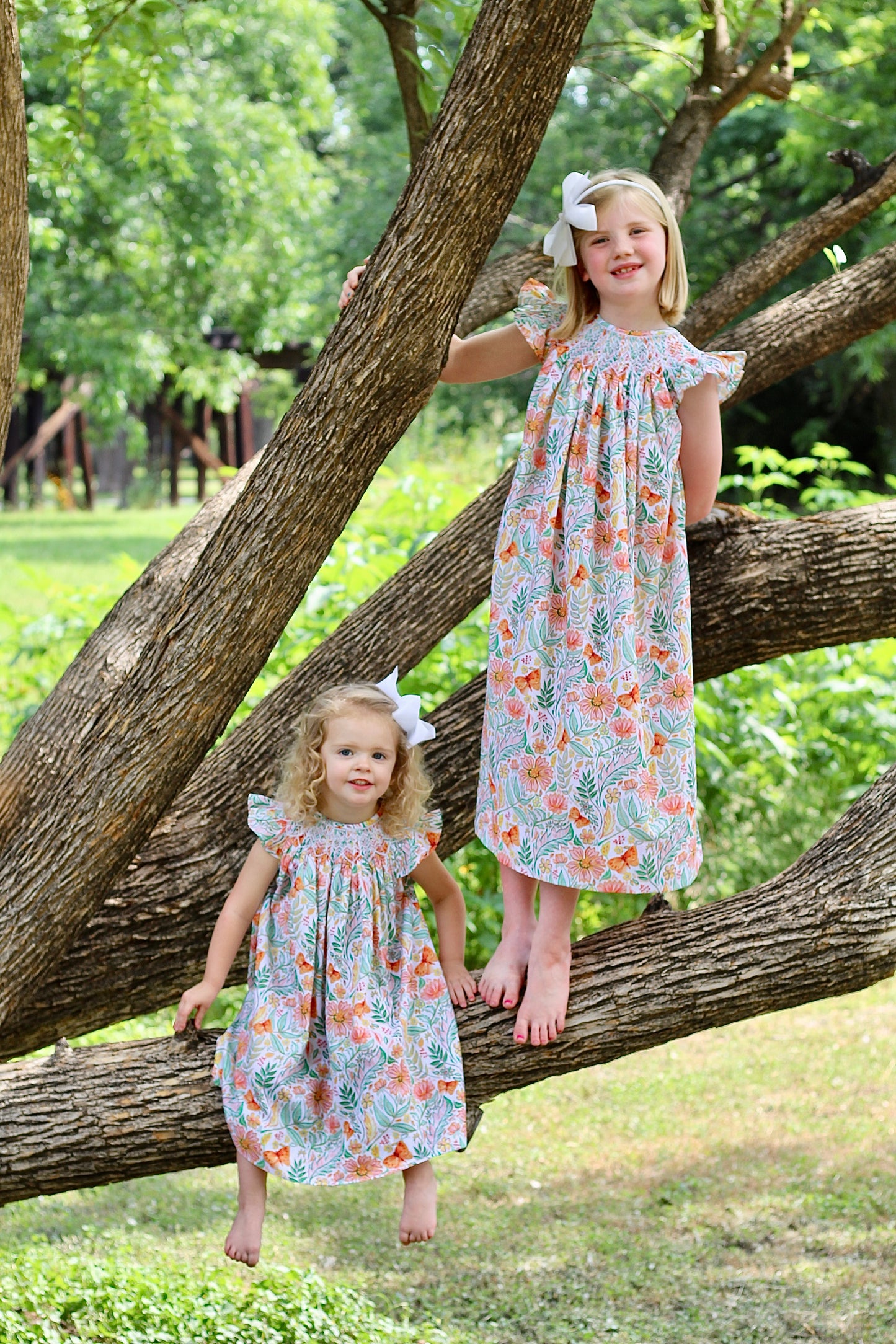 Butterfly Collection Toddler + Girls Smocked Long Dress