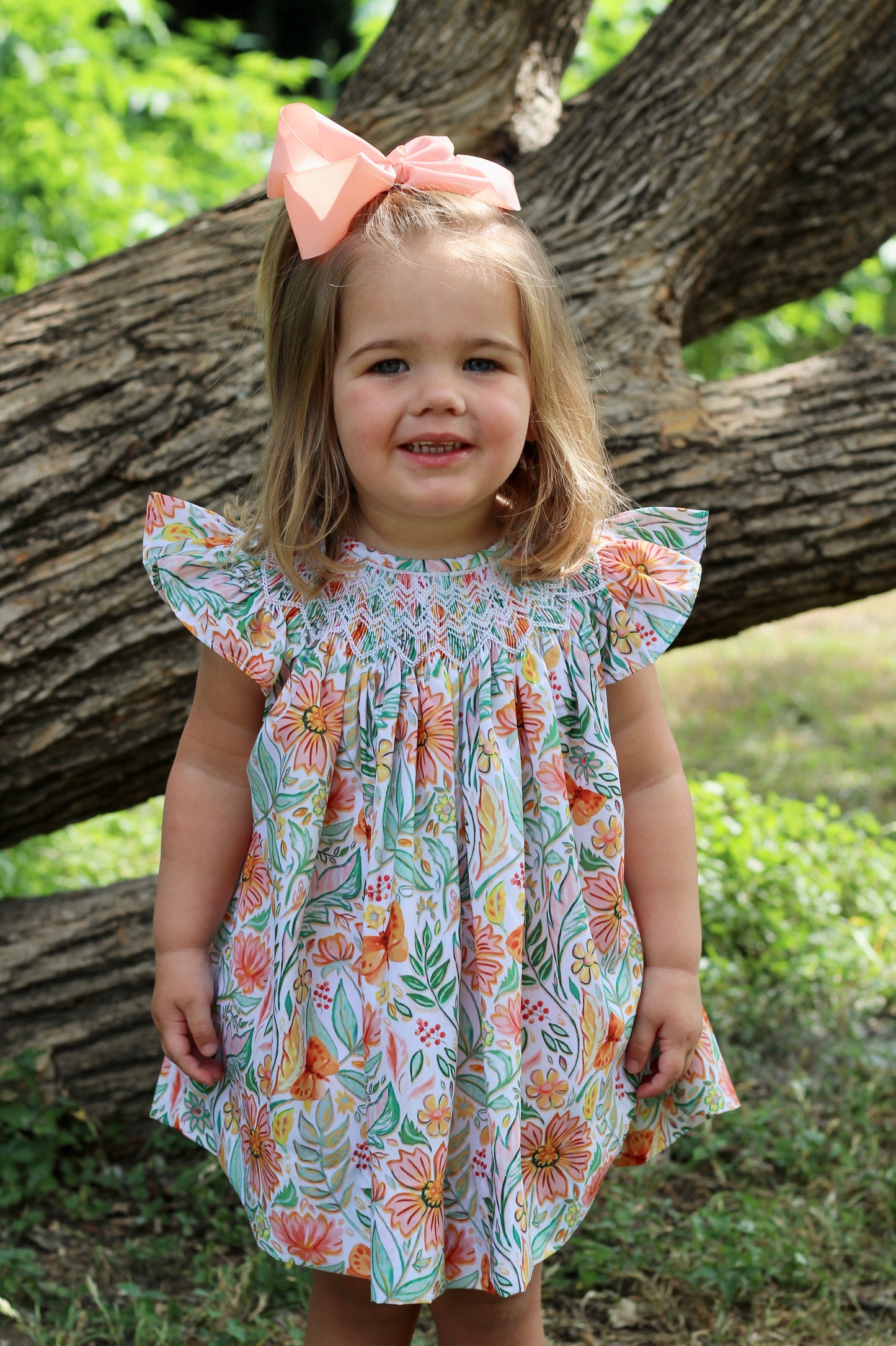 Butterfly Collection Infant + Toddler Girls Two-Piece Smocked Short Dress Set