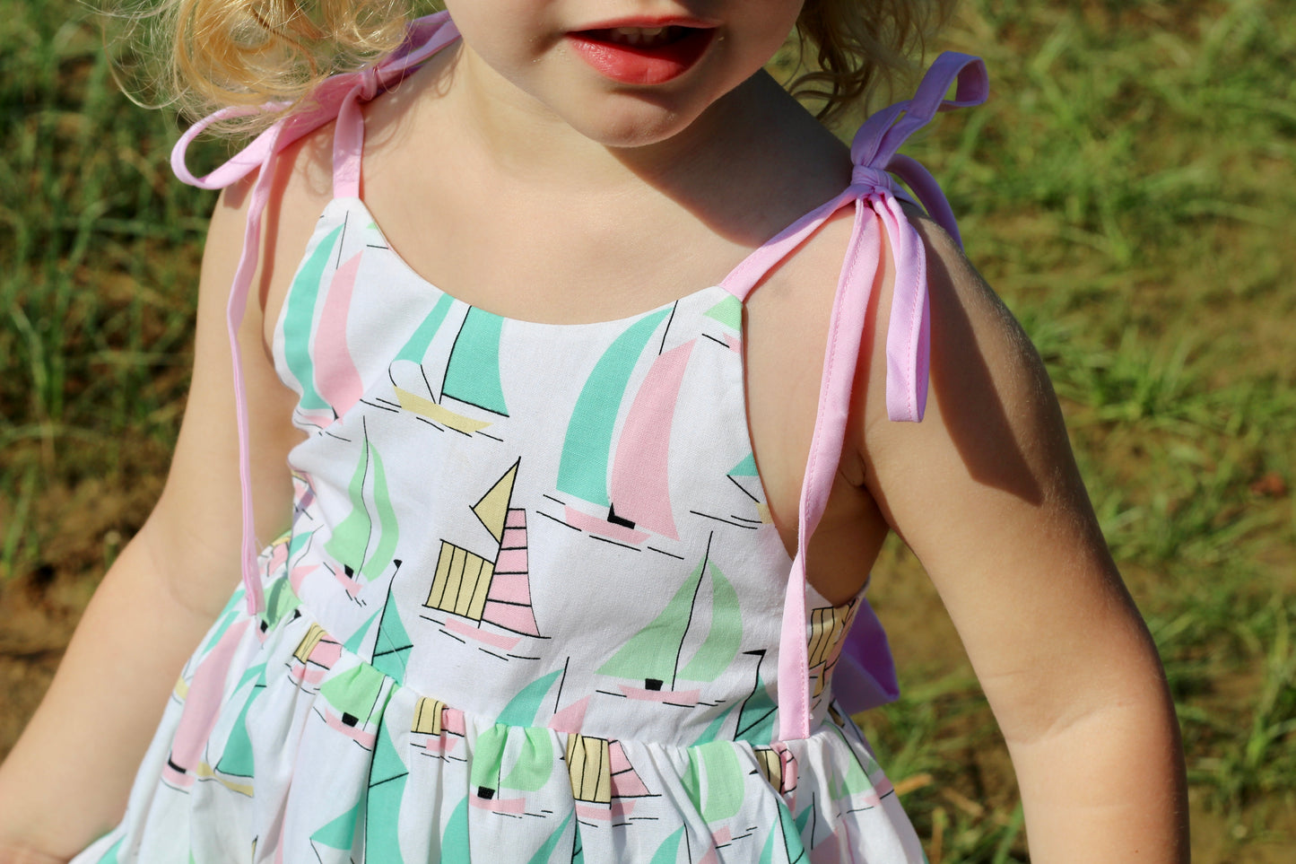 Sailboat Collection Toddler + Girls Bow Dress