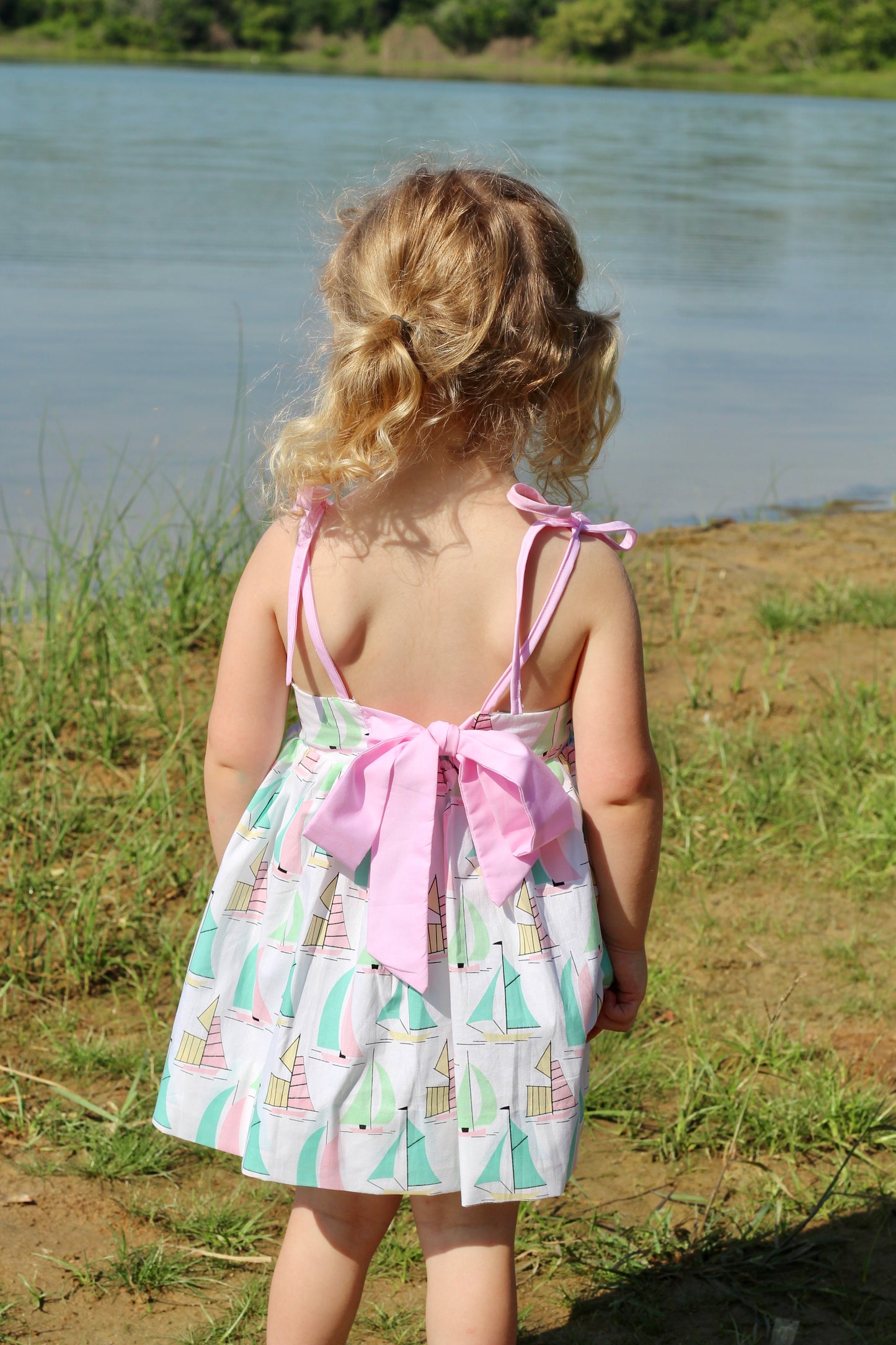 Sailboat Collection Toddler + Girls Bow Dress