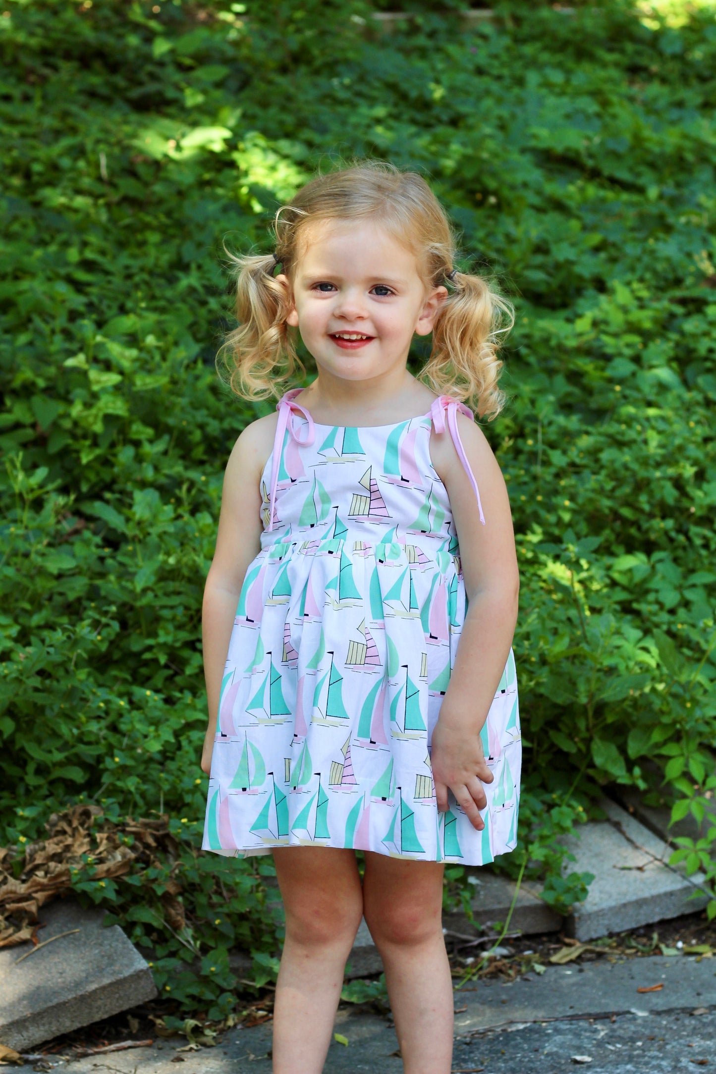 Sailboat Collection Toddler + Girls Bow Dress