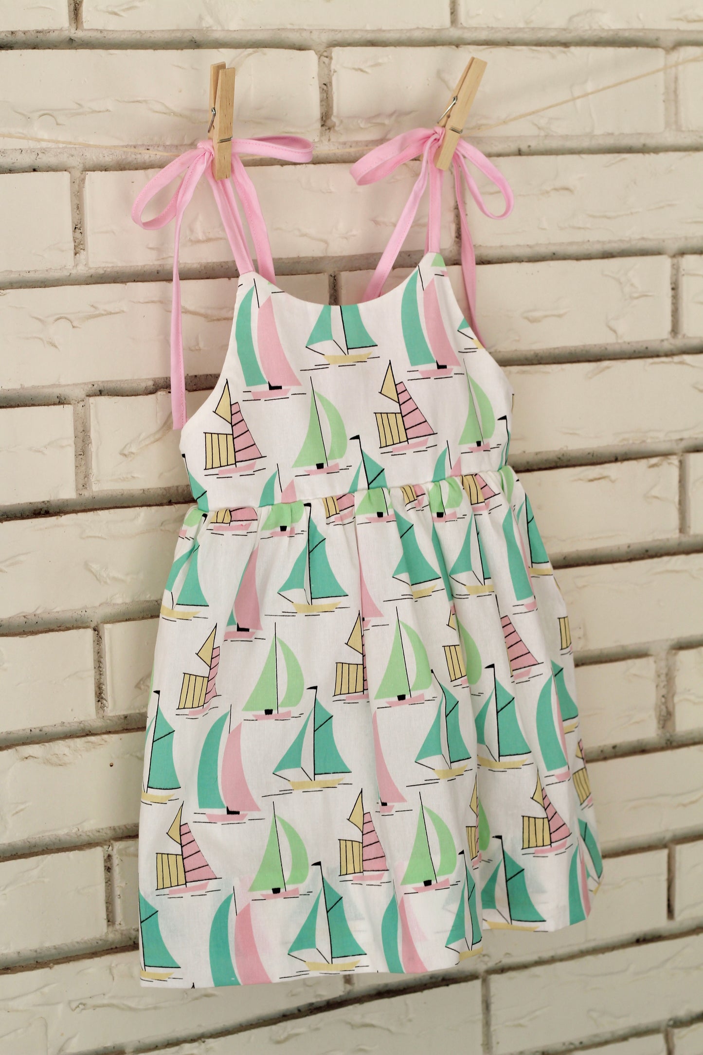 Sailboat Collection Toddler + Girls Bow Dress