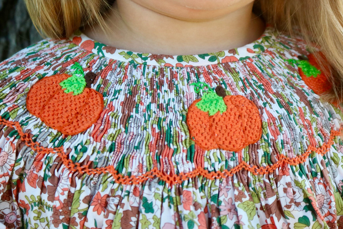 Pumpkin Collection Girls Smocked Dress